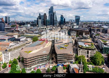 Vue aérienne du centre commercial One New change, Londres, Royaume-Uni. Banque D'Images