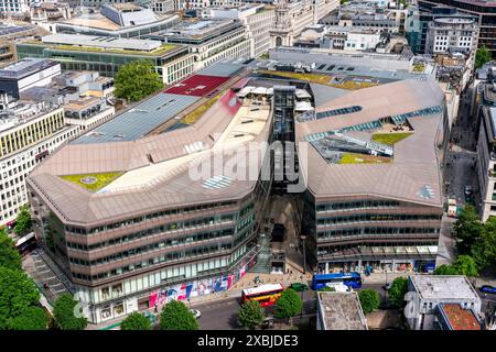 Vue aérienne du centre commercial One New change, Londres, Royaume-Uni. Banque D'Images