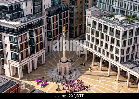 Vue aérienne de Paternoster Square, ville de Londres, Londres, Royaume-Uni. Banque D'Images
