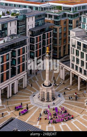 Vue aérienne de Paternoster Square, ville de Londres, Londres, Royaume-Uni. Banque D'Images