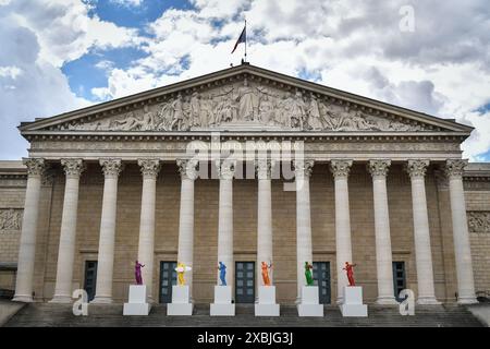 Paris, France. 12 juin 2024. Cette photographie montre l'Assemblée nationale française à Paris le 12 juin 2024. Photo de Firas Abdullah/ABACAPRESS. COM Credit : Abaca Press/Alamy Live News Banque D'Images