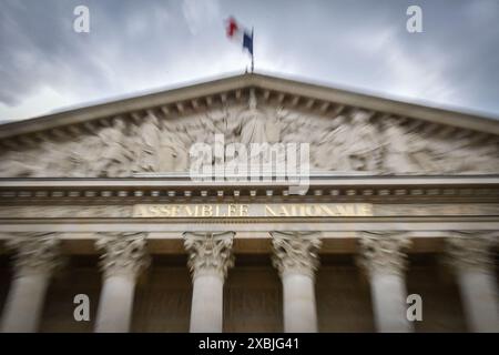 Paris, France. 12 juin 2024. Cette photographie montre l'Assemblée nationale française à Paris le 12 juin 2024. Photo de Firas Abdullah/ABACAPRESS. COM Credit : Abaca Press/Alamy Live News Banque D'Images