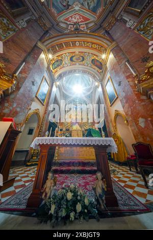 05.27.24 Malte Mdina. Bel intérieur baroque maltais de l'église de l'Annonciation également connu sous le nom de l'église des Carmélites est une église baroque du P. Banque D'Images