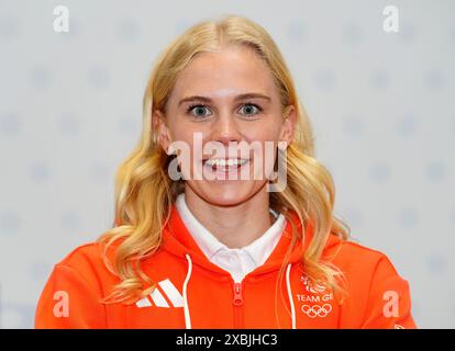 Lucy Hope lors d'une session de kitting Out Team GB avant les Jeux Olympiques de Paris 2024 au Parc National des expositions de Birmingham. Date de la photo : mercredi 12 juin 2024. Banque D'Images