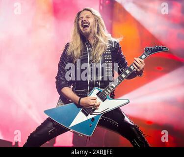 Richie Faulkner de Judas Priest en juin 2024 Banque D'Images