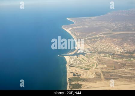 La côte et le port de plaisance de la Ribera en basse Californie sur, Mexique Banque D'Images