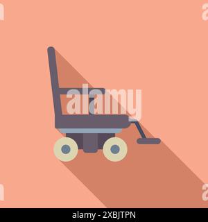 Icône de fauteuil roulant représentant les enjeux de mobilité et les défis d’accessibilité Illustration de Vecteur