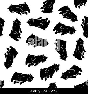 Illustration isolée vectorielle de motif avec des marmottes. Illustration de Vecteur