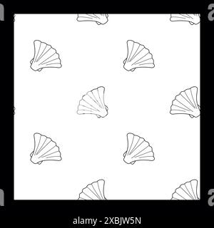 Modern Outline Sea coquilles modèle sans couture pour tissu, textile, vêtements, papier peint intérieur, papeterie, papier d'emballage, Scrapbooking. Marine à la mode e Illustration de Vecteur