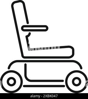 Dessin au trait d'un fauteuil roulant motorisé, idéal pour représenter les concepts de handicap et d'aide à la mobilité Illustration de Vecteur