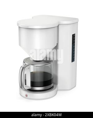Cafetière filtre sur fond blanc Banque D'Images