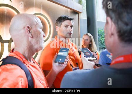 Rome, Italie. 12 juin 2024. ROME, ITALIE - 12 JUIN : Vincent Kortbeek, responsable technique de l'Atletiekunie, à un moment de presse pendant la sixième journée des Championnats d'Europe d'athlétisme - Rome 2024 au Stadio Olimpico le 12 juin 2024 à Rome, Italie. (Photo de Joris Verwijst/Agence BSR) crédit : Agence BSR/Alamy Live News Banque D'Images