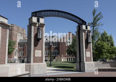 West Lafayette - 11 juin 2024 : Union commémorative et centre d'accueil de l'Université Purdue. Purdue est une université dont les équipes d'athlétisme sont les Boilermakers Banque D'Images