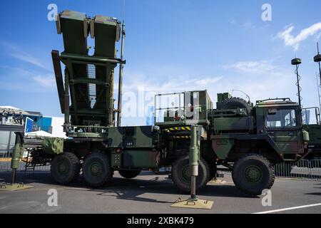 Le missile sol-air mobile et le système de missiles antibalistiques MIM-104 Patriot. Armée de l'air allemande. Banque D'Images