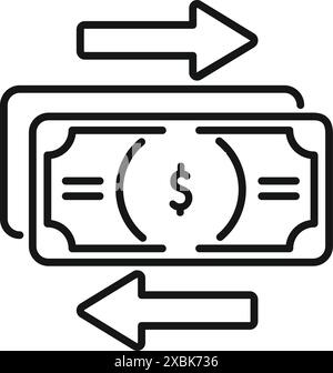 Icône linéaire simple représentant un transfert d'argent Illustration de Vecteur