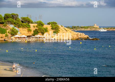 Portals nous Beach, Els Terrers de S'Hostalet, Calvia, Majorque, Îles Baléares, Espagne Banque D'Images