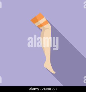 Illustration d'une jambe portant un bas de compression, conçu pour promouvoir la santé veineuse Illustration de Vecteur