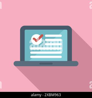 Ordinateur portable affichant une liste de contrôle remplie, symbolisant la gestion des tâches, une enquête en ligne ou une évaluation numérique Illustration de Vecteur