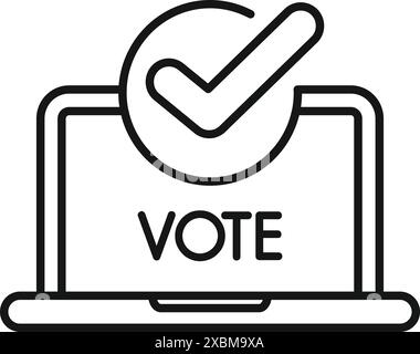 Système de vote en ligne affichant le vote validé sur l'écran de l'ordinateur portable Illustration de Vecteur