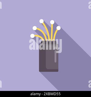 Câble à fibre optique transmettant des données sous forme d'impulsions lumineuses pour des connexions Internet et réseau haut débit Illustration de Vecteur