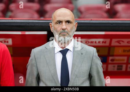 Varsovie, Pologne. 10 juin 2024. Entraîneur Michal Probierz Pologne vu lors du match amical entre la Pologne et Turkiye au PEG Narodowy. Score final : Pologne 2:1 Turkiye. Crédit : SOPA images Limited/Alamy Live News Banque D'Images