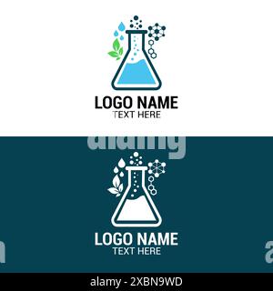 Laboratoire médical logo Science Labs logo Design Bio logo du laboratoire biologique logo du laboratoire logo Erlenmeyer Illustration de Vecteur