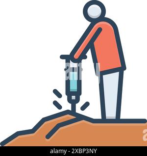 Icône pour dur, difficile Illustration de Vecteur