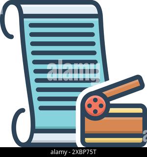 Icône pour scénario, scénario Illustration de Vecteur
