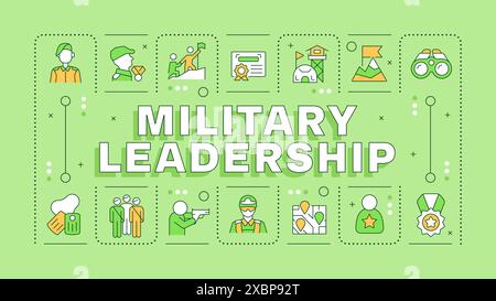 Concept de mot vert de leadership militaire Illustration de Vecteur