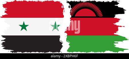 Malawi et Syrie grunge drapeaux connexion, vecteur Illustration de Vecteur