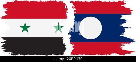 Laos et Syrie grunge drapeaux connexion, vecteur Illustration de Vecteur