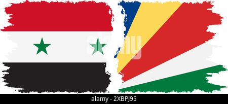 Seychelles et Syrie grunge drapeaux connexion, vecteur Illustration de Vecteur