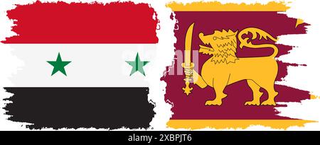 Sri Lanka et Syrie grunge drapeaux connexion, vecteur Illustration de Vecteur