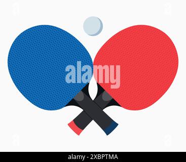 Raquettes de ping-pong ou de tennis de table et une balle. Concept sportif. Illustration vectorielle Illustration de Vecteur