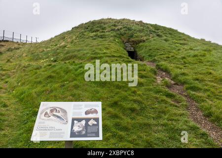 Cuween Hill Chambered Cairn, tombeau néolithique, Orcades, Écosse Banque D'Images