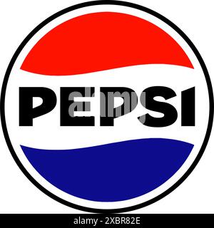 Original nouveau logo Pepsi sur un fond blanc, illustration vectorielle. Pepsi est une boisson gazeuse fabriquée par PepsiCo Illustration de Vecteur