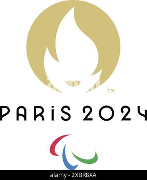 Logo des Jeux Paralympiques d'été 2024 à Paris sur fond transparent, illustration vectorielle. Les Jeux paralympiques d'été de 2024 sont un international à venir Illustration de Vecteur