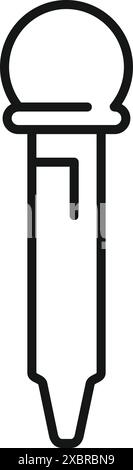 Icône simple et audacieuse d'un liquide de distribution compte-gouttes pour pipettes chimiques Illustration de Vecteur