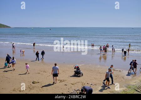 La plage nord au large du Cobble Landing à Filey, North Yorkshire East Coast, nord de l'Angleterre, Royaume-Uni Banque D'Images