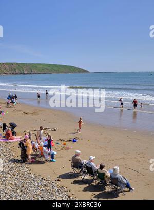 La plage nord au large du Cobble Landing à Filey, North Yorkshire East Coast, nord de l'Angleterre, Royaume-Uni Banque D'Images