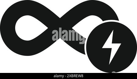 Symbole d'infini noir représentant le concept d'alimentation illimitée Illustration de Vecteur