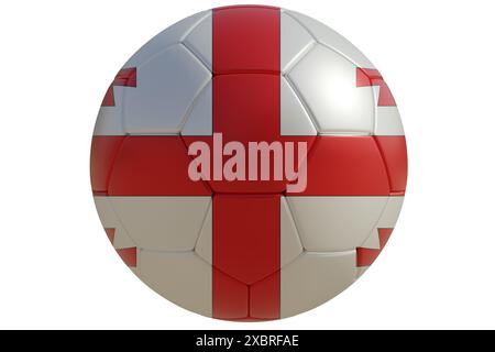 Ballon de football avec drapeau géorgien isolé sur blanc transparent. Football en Géorgie Banque D'Images