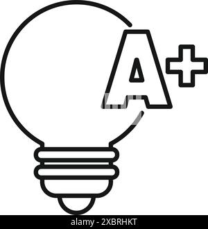 Simple dessin d'ampoule est combiné avec un symbole a plus représentant une excellente idée Illustration de Vecteur