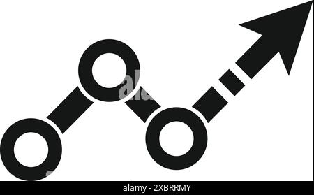 Graphique linéaire montrant la croissance avec flèche vers le haut, indiquant des résultats financiers positifs Illustration de Vecteur