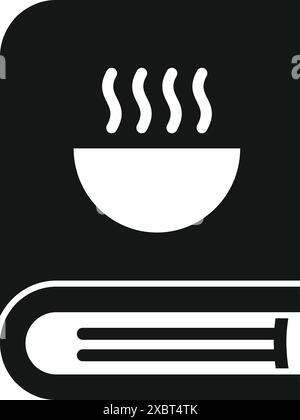 Icône de livre de cuisine dans le style simple noir isolé sur fond blanc Illustration de Vecteur