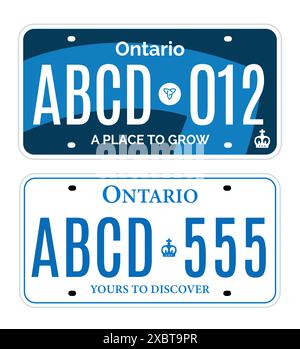 Modèle de conception de vecteur d'enregistrement de plaque d'immatriculation de voiture Ontario Canada Illustration de Vecteur