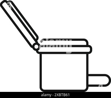 Icône simple en noir et blanc d'une toilette portable, parfaite pour représenter le camping, les voyages ou l'assainissement extérieur Illustration de Vecteur