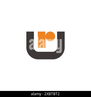 vecteur de logo coloré coloré de point géométrique simple lettre ru Illustration de Vecteur