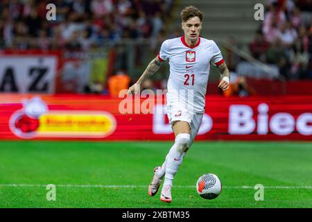 Nicola Zalewski de Pologne vu en action lors du match amical avant l'UEFA EURO 2024 entre la Pologne et la Turquie au stade PGE Narodowy. Banque D'Images