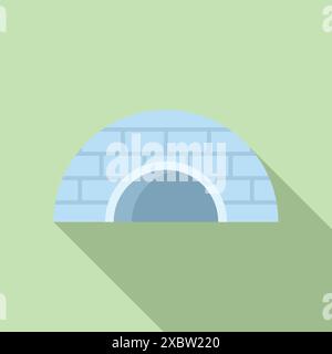 Briques de glace formant un igloo, un abri traditionnel pour la vie arctique Illustration de Vecteur